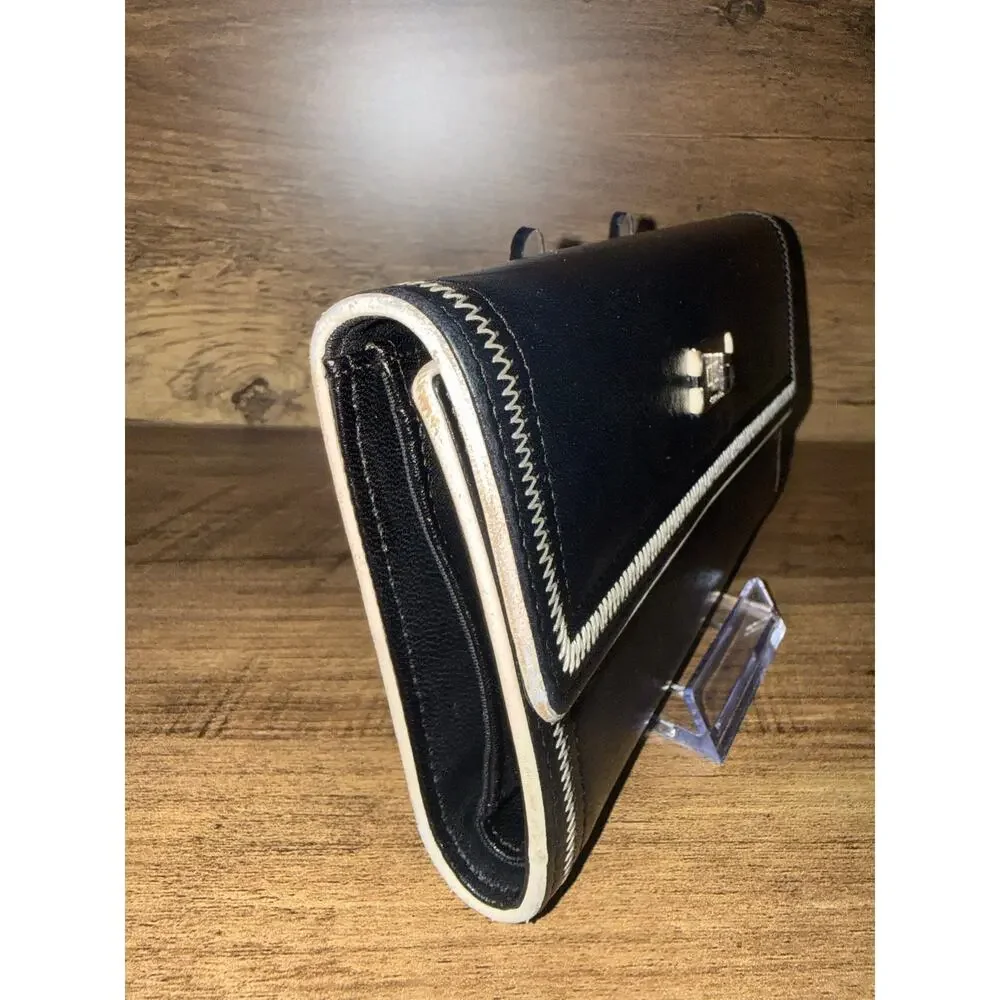 Rare Chanel Reissue 2.55 ZigZag Stitch Long Flap Wallet Black Leather Silver HW